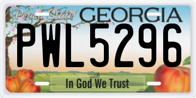GA license plate PWL5296