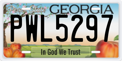 GA license plate PWL5297