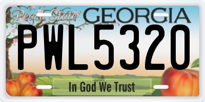 GA license plate PWL5320