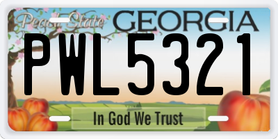 GA license plate PWL5321