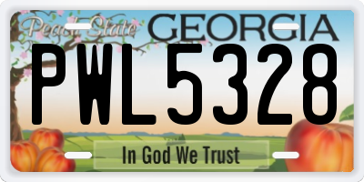 GA license plate PWL5328