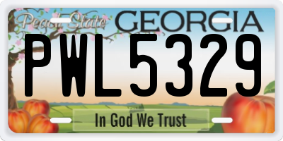 GA license plate PWL5329
