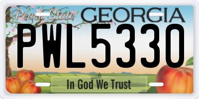 GA license plate PWL5330