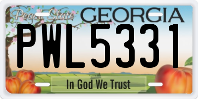 GA license plate PWL5331