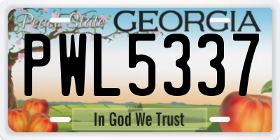 GA license plate PWL5337