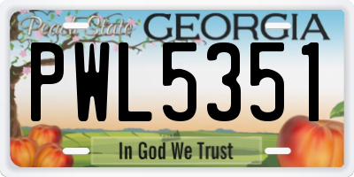 GA license plate PWL5351