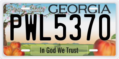 GA license plate PWL5370