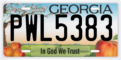 GA license plate PWL5383