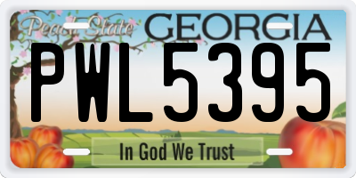 GA license plate PWL5395