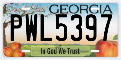 GA license plate PWL5397