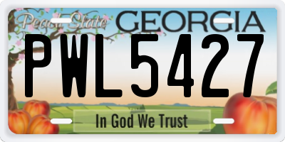 GA license plate PWL5427