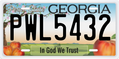 GA license plate PWL5432