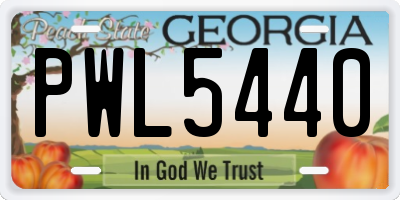 GA license plate PWL5440