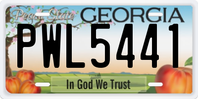 GA license plate PWL5441