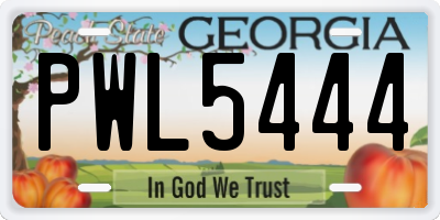 GA license plate PWL5444