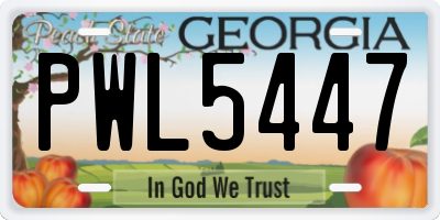 GA license plate PWL5447