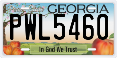 GA license plate PWL5460