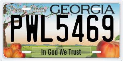 GA license plate PWL5469