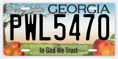 GA license plate PWL5470