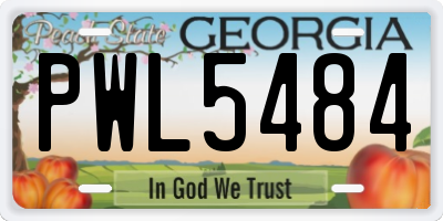 GA license plate PWL5484