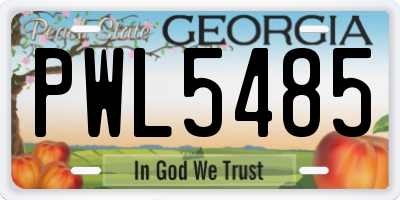 GA license plate PWL5485