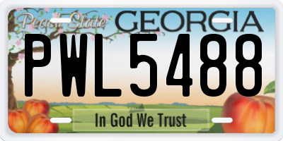 GA license plate PWL5488