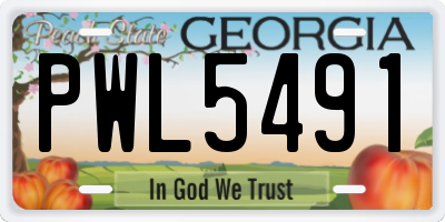 GA license plate PWL5491