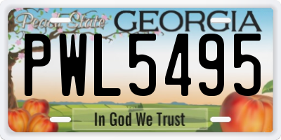 GA license plate PWL5495