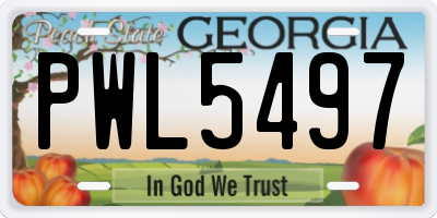 GA license plate PWL5497
