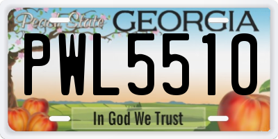 GA license plate PWL5510