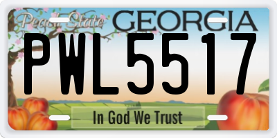 GA license plate PWL5517