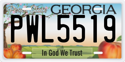 GA license plate PWL5519