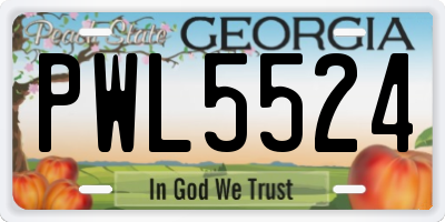 GA license plate PWL5524