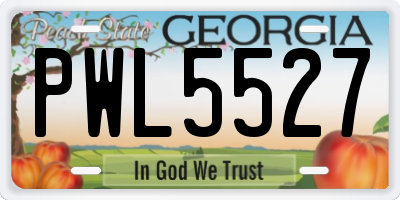 GA license plate PWL5527