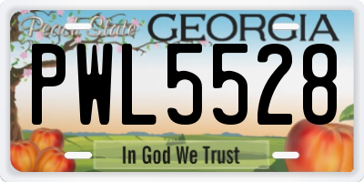 GA license plate PWL5528