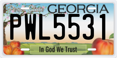 GA license plate PWL5531