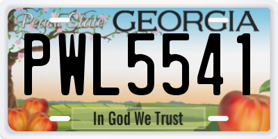 GA license plate PWL5541