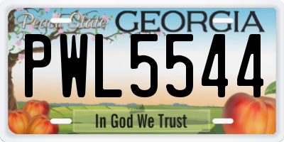GA license plate PWL5544