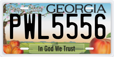 GA license plate PWL5556