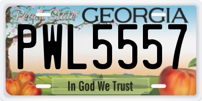 GA license plate PWL5557