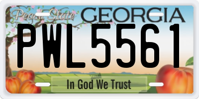 GA license plate PWL5561