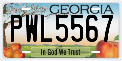 GA license plate PWL5567