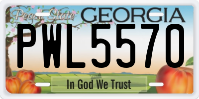 GA license plate PWL5570