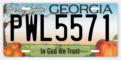 GA license plate PWL5571