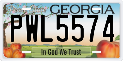 GA license plate PWL5574
