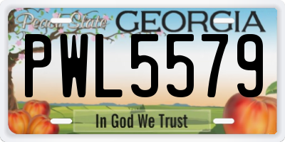 GA license plate PWL5579