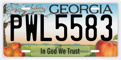 GA license plate PWL5583