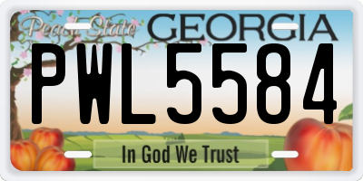 GA license plate PWL5584