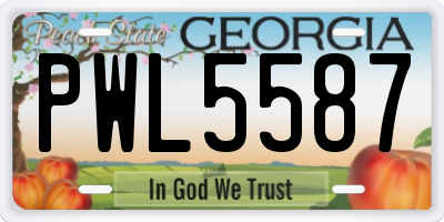 GA license plate PWL5587