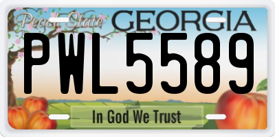 GA license plate PWL5589